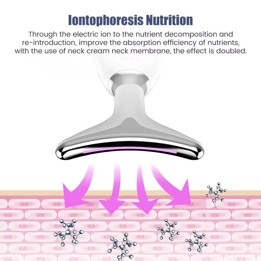 Face Neck Lift Beauty Device EMS Facial Massager LED Light Therapy Double Chin Remover Skin Rejuvenation