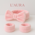 L´aura Face Wash Wristbands & Headband Set